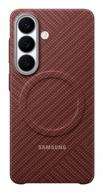 SAMSUNG Coque Magsafe Pour Galaxy S26 Effet Carbone Antichoc Corail 