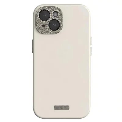 MOSHI Coque MagSafe pour iPhone 15 Plus en Cuir Napa Ultra Renforc&eacute; Blanc