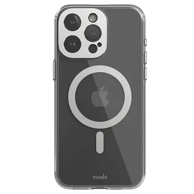 MOSHI Coque MagSafe pour iPhone 15 Pro Max iGlaze avec Protection Cam&eacute;ra Antichoc Noir / Argent