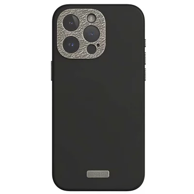 MOSHI Coque MagSafe pour iPhone 15 Pro Max Mod&egrave;le Napa Ultra R&eacute;sistant Noir