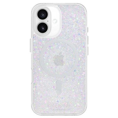 KATE SPADE Coque MagSafe pour iPhone 16 Design Chunky Glitter Antichoc Transparent