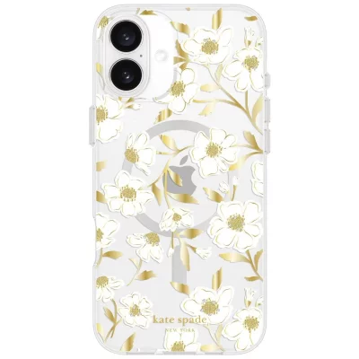 KATE SPADE Coque MagSafe pour iPhone 16 Motif Sunshine Floral Antichoc Transparent