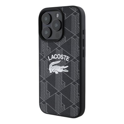 LACOSTE Coque Magsafe Pour Iphone 16 Pro Blend Monogram Noir 