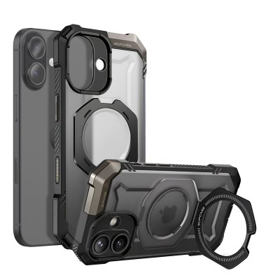 SUPCASE Coque MagSafe pour iPhone 17 avec B&eacute;quille Antichoc 4.5m Bouton Photo Noir