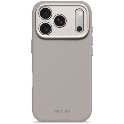 DECODED Coque MagSafe pour iPhone 17 Pro en Silicone Ultra Douce Antichoc Taupe