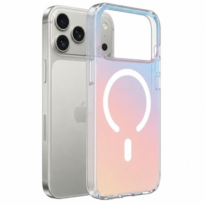 3MK Coque MagSafe pour iPhone 17 Pro - Holographique, Antichoc, Multicolore