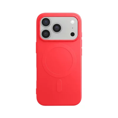 BIGBEN Coque MagSafe pour iPhone 17 Pro Silicone Rouge  - Neuf