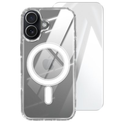 4SMARTS Coque MagSafe pour iPhone 17 S&eacute;rie Pack Premium avec Verre Tremp&eacute; 9H Transparent