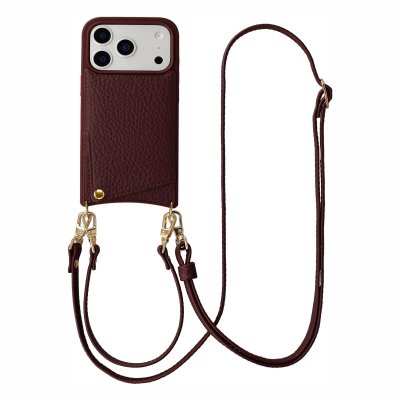 SELENCIA Coque Nova iPhone 17 Pro Cordon Porte-Cartes Rouge