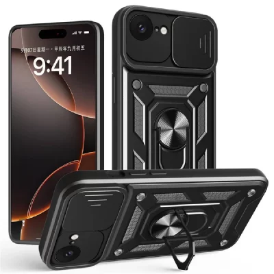 HTDMOBILES Coque Pour Apple Iphone 16e - Housse Etui Rigide Anti Choc + Film Ecran - Noir