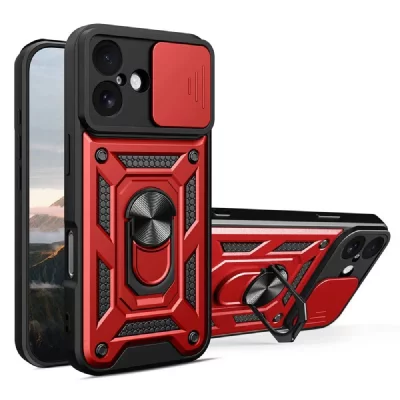 HTDMOBILES Coque Pour Apple Iphone 17 - Housse Etui Rigide Anti Choc + Film Ecran - Rouge