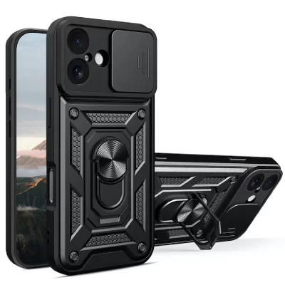 HTDMOBILES Coque pour Apple iPhone 17 - housse etui rigide anti choc + verre trempe - NOIR