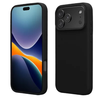 HTDMOBILES Coque pour Apple iPhone 17 Pro - housse etui silicone gel fine + film ecran - NOIR -