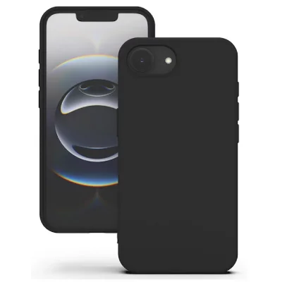 HTDMOBILES Coque Pour Apple Iphone 17e - Housse Etui Silicone Gel Fine + Film Ecran - Noir