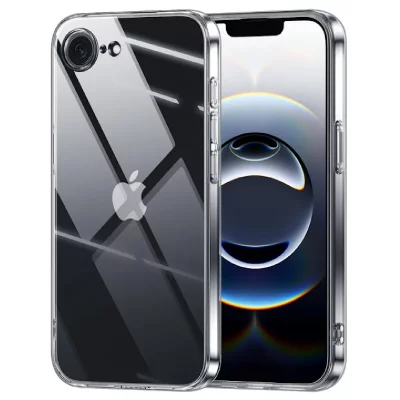 HTDMOBILES Coque pour Apple iPhone 17e - housse etui silicone gel fine + film ecran - TRANSPARENT TPU
