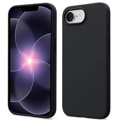 HTDMOBILES Coque pour Apple iPhone 17e - housse etui silicone gel fine + verre trempe - NOIR -