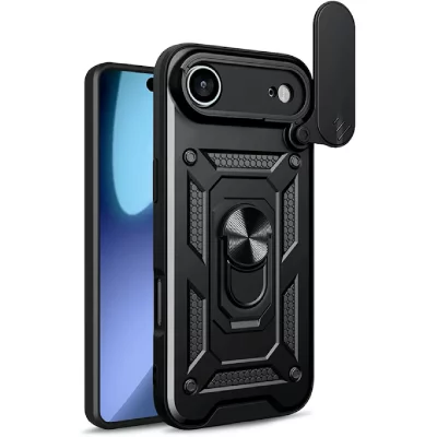 HTDMOBILES Coque pour Apple iPhone Air - housse etui rigide anti choc + verre trempe - NOIR