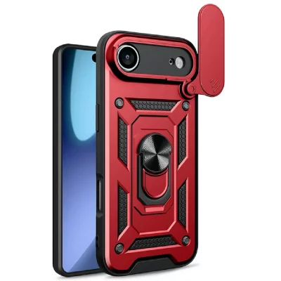 HTDMOBILES Coque pour Apple iPhone Air - housse etui rigide anti choc + verre trempe - ROUGE -