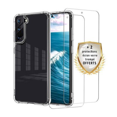 EVETANE Coque pour Galaxy S21 5g antichoc transparente + 2 vitres []