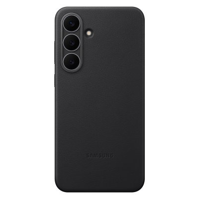 SAMSUNG Coque pour Galaxy S25 FE en Cuir Premium Effet Grain&eacute;  Noir