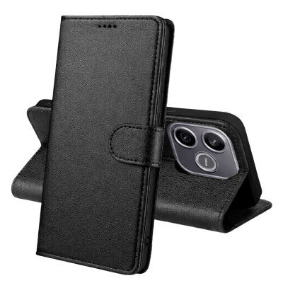 PHONILLICO Coque pour Honor 600 Lite 5G - Portefeuille Noir Rabat Clapet Aimant&eacute; Rangement Cartes
