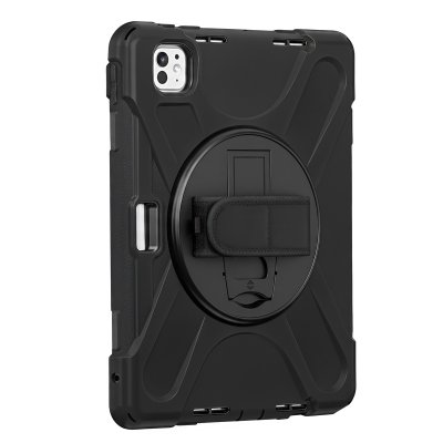MW Coque Pour Ipad Pro 13"" Polybag Avec Poign&eacute; Rotative Et Bandouli&egrave;re Noir 
