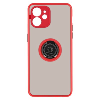 AVIZAR Coque pour iPhone 11 Bi-mati&egrave;re Bague M&eacute;tallique Support Vid&eacute;o Rouge 