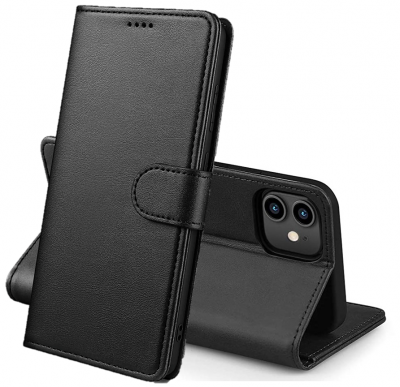 PHONILLICO Coque pour iPhone 11 - Portefeuille Noir Rabat Clapet Aimant&eacute; Rangement Cartes []