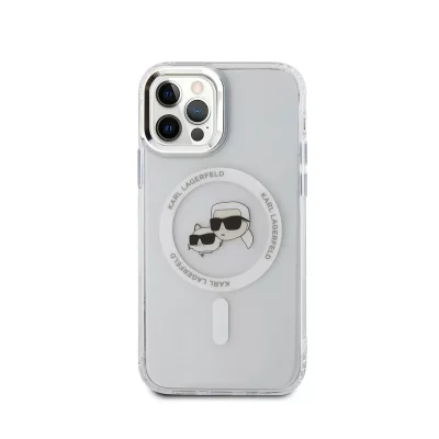 KARL LAGERFELD Coque pour iPhone 12 / 12 Pro Imprim&eacute; IML K et CH Compatible MagSafe Transparent