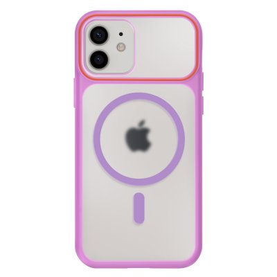 AVIZAR Coque Pour Iphone 12 / 12 Pro Magsafe Bimati&egrave;re Dos Rigide Violet