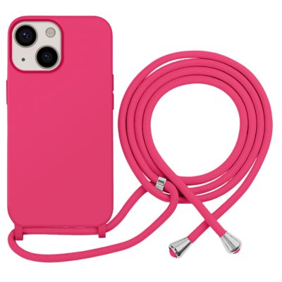 MOXIE Coque pour iPhone 13 en TPU Premium Color Lace avec Cordon Tour de Cou Fuchsia