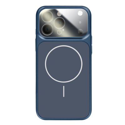 AVIZAR Coque pour iPhone 13 Pro Compatible MagSafe Finition AG Glass Mate Bleu nuit