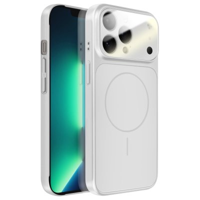 AVIZAR Coque Pour Iphone 13 Pro Max Compatible Magsafe Finition Ag Glass Mate Argent