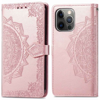 IMOSHION Coque pour iPhone 13 Pro Similicuir Rose