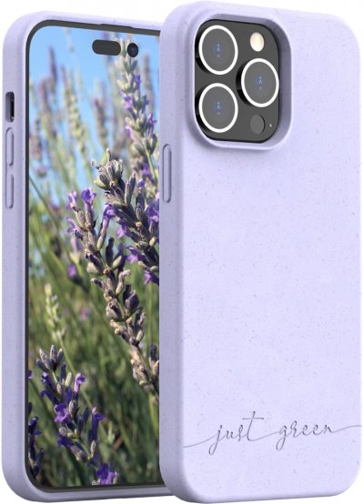 JUST GREEN Coque pour iPhone 14 Pro Max Recyclable Biod&eacute;gradable lavande
