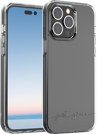 JUST GREEN Coque pour iPhone 14 Pro Max Recyclable Biod&eacute;gradable transparent