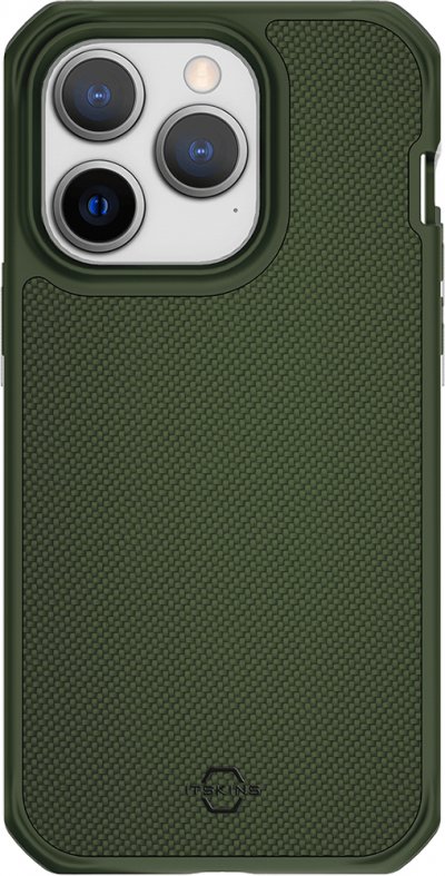 ITSKINS Coque pour iPhone 14 Pro Renforc&eacute;e Ballistic Nylon R Vert