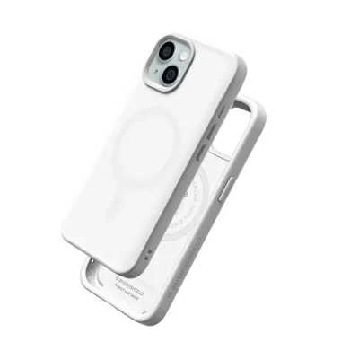 RHINOSHIELD Coque pour iPhone 15 Plus MagSafe Souple Antichoc S&eacute;rie SolidX Blanc