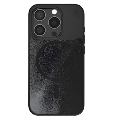 STM GOODS Coque pour iPhone 15 Pro MagSafe Effet Sable Anti-rayures Noir - Neuf