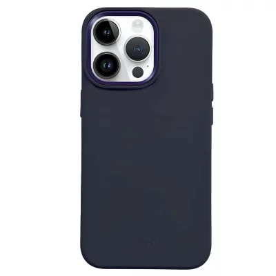 CRONG Coque pour iPhone 15 Pro MagSafe en Silicone Souple Antichocs  Bleu marine