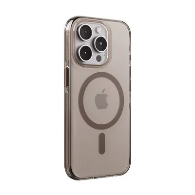 CRONG Coque pour iPhone 15 Pro MagSafe Rigide Antichocs Ol&eacute;ophobe  Beige