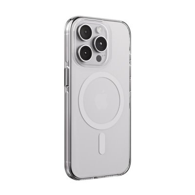 CRONG Coque pour iPhone 15 Pro MagSafe Rigide Antichocs Ol&eacute;ophobe  Blanc
