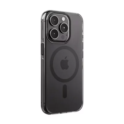 CRONG Coque pour iPhone 15 Pro MagSafe Rigide Antichocs Ol&eacute;ophobe  Noir