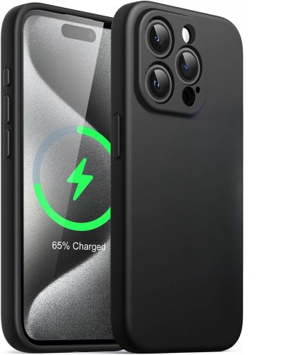 LITTLE BOUTIK Coque Pour iPhone 15 Pro Silicone Noir &reg;