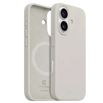 CRONG Coque pour iPhone 16 MagSafe en Silicone Souple Antichocs  Beige
