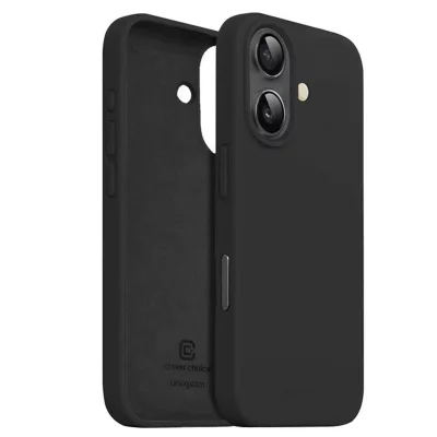 CRONG Coque pour iPhone 16 Plus MagSafe en Silicone Souple Antichocs  Noir