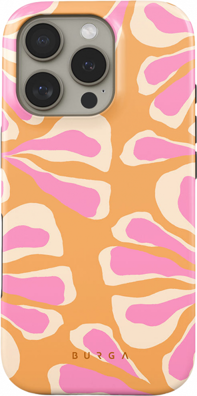 BURGA Coque pour iPhone 16 Pro Renforc&eacute;e MagSafe Motifs Aloha Multicolore