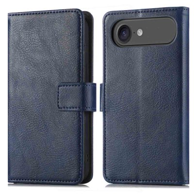 IMOSHION Coque pour iPhone 17 Air Similicuir Dark Blue