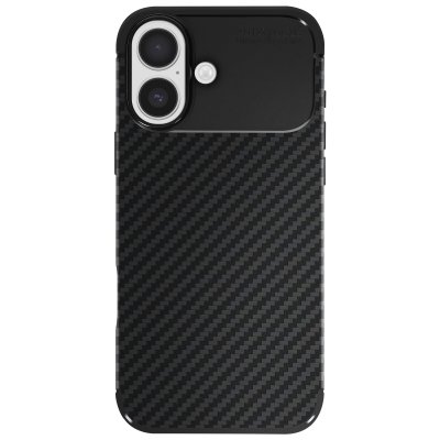 ENVIRO Coque pour iPhone 17 en Silicone Souple avec Finition Carbone Textur&eacute;  Noir