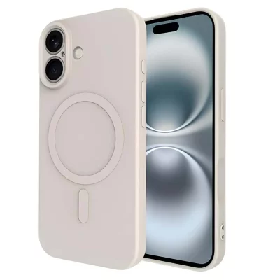 JUST IN CASE Coque pour iPhone 17 MagSafe en TPU Souple S&eacute;rie KickCase Beige
